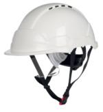 Casque de sécurité blanc avec lunettes intégrées l'unité