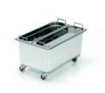 Chariot inox 2 seaux pré-impregnation salle blanche