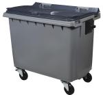 Container plastique 4 roues  660L gris KOROK sans barre ROSSIGNOL