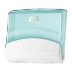 Distributeur papier/chiffon pliés Top-Pak turquoise/blanc W4 l'unité TORK
