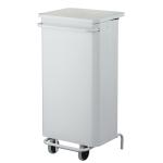 Poubelle mobile à pédale 110L Collecroule carenée acier poudré blanc ROSSIGNOL