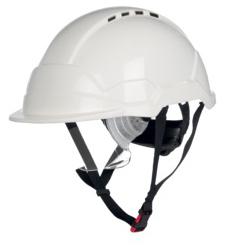 Casque de sécurité blanc avec lunettes intégrées l'unité
