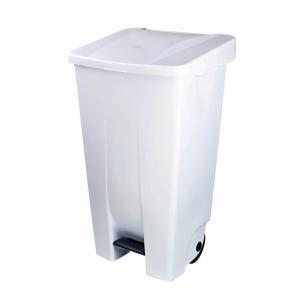 Container plastique à pédale 95L blanc