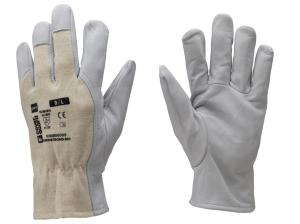 Gants maîtrise fleur de chèvre - blanc/gris - HQ taille 8  les 10 paires