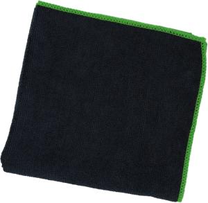Lavette microfibre 38x38cm - gris liseré vert - l'unité
