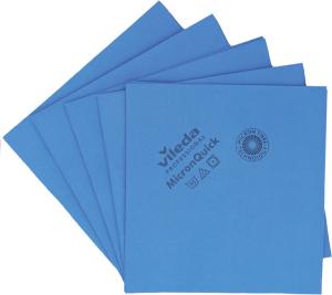 Lavettes microfibre non tissées - bleu - Micronquick les 5 unités VILEDA