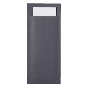 Pochettes anthracite/serv ouate 38x38 blanc les 240