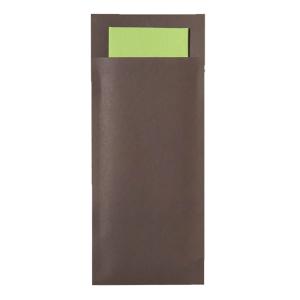 Pochettes chocolat/serv ouate 38x38 pistache les 240