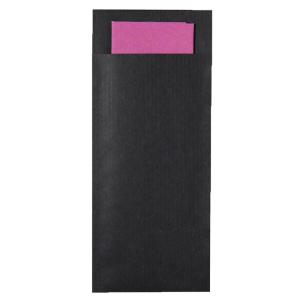 Pochettes kraft ébène/serv ouate 38x38 framboise les 240