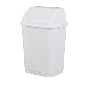 Poubelle couvercle basculant 35L plastique blanc ROSSIGNOL