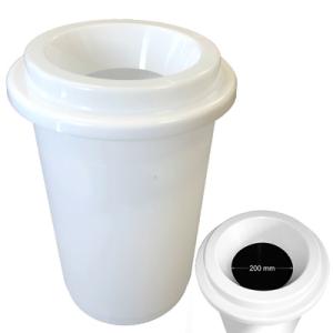 Poubelle donuts 50L blanc