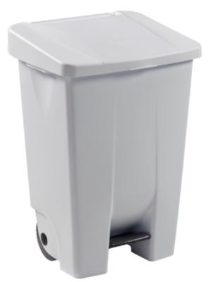 Poubelle mobile à pédale 80L blanche Mobily ROSSIGNOL