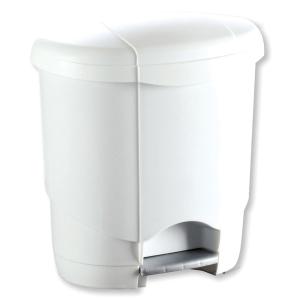 Poubelle à pédale 12L plastique blanc Lolly
