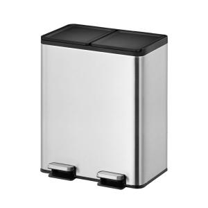 Poubelle à pédale 2x20L Inox mat Eko RUBBERMAID