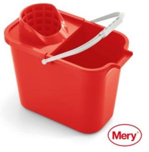 Seau en plastique rectangulaire à bec 12L + essoreur l'unité MERY