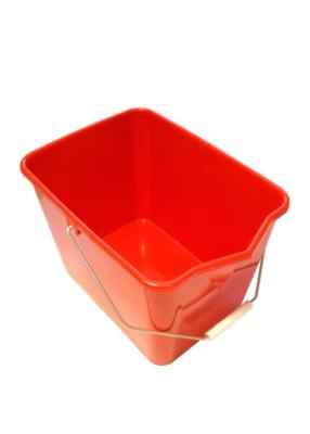 Seau en plastique rectangulaire à bec - rouge - type Mery l'unité