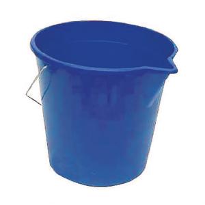Seau en plastique rond à bec - bleu ou rouge - 12L l'unité